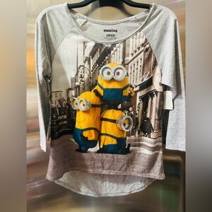 Minions✨💛🩶 Gray and Yellow Youth Long Sleeve Tee